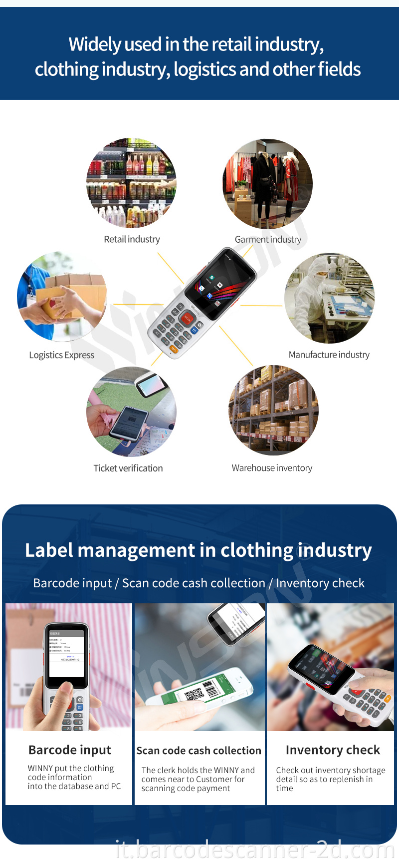 WINSON 2D PDA PDA Terminal 2+16G PDA CODE SCANNER Android 4G